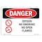 Signmission OSHA Danger Sign, 10" Height, 14" Width, Aluminum, Oxygen No Smoking No Open Flames, Landscape OS-DS-A-1014-L-1515 - alternate 1